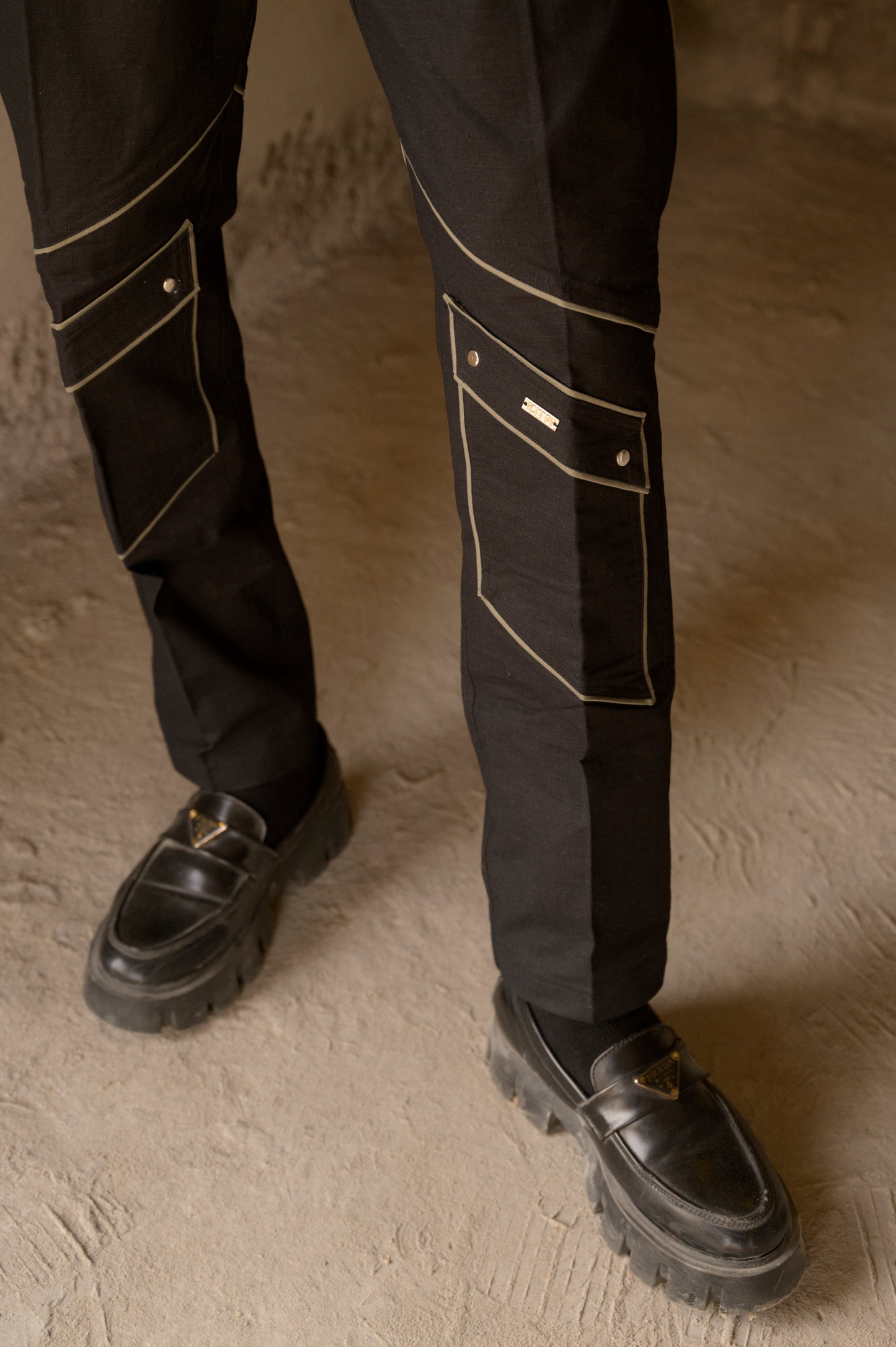 PARALLAX SPLICED TROUSERS - BLACK